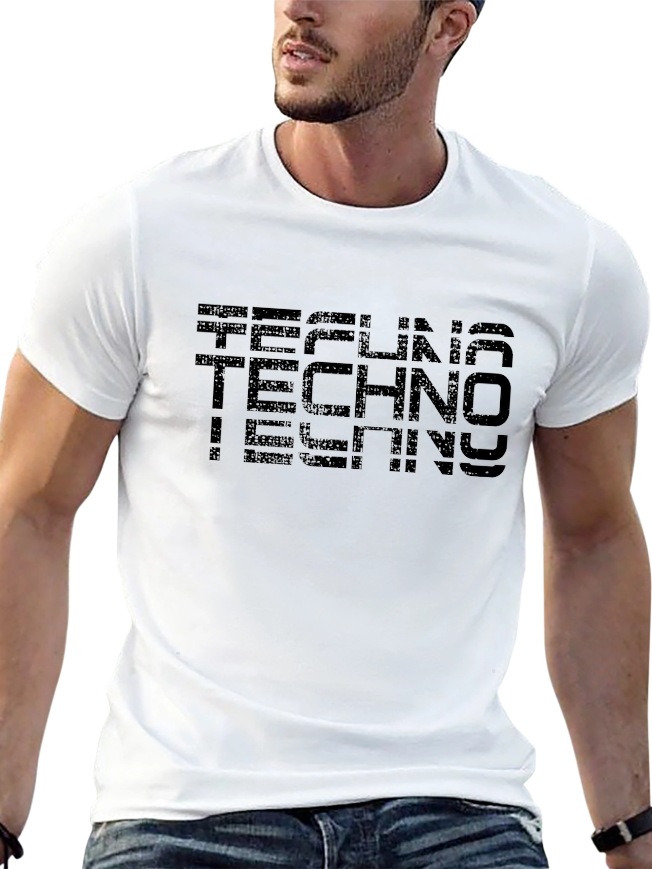 Techno Graphic T-Shirt - Black Cotton Tee