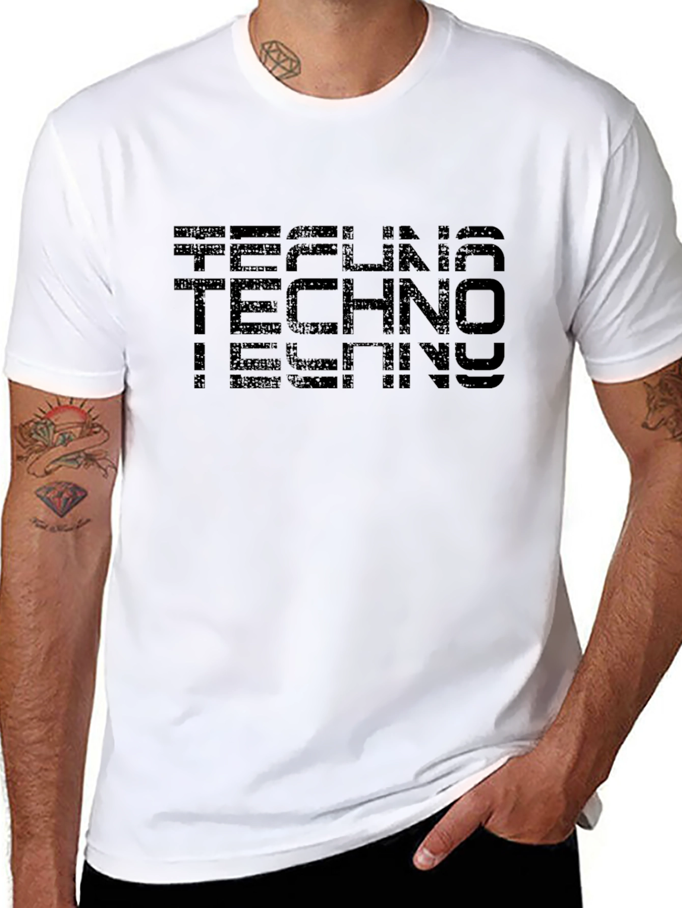 Techno Graphic T-Shirt - Black Cotton Tee