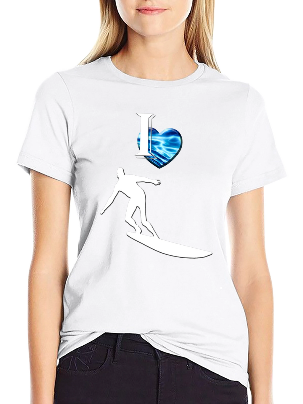 I Heart Surfing Graphic Tee - Cool Wave Design