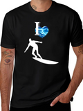 I Heart Surfing Graphic Tee - Cool Wave Design