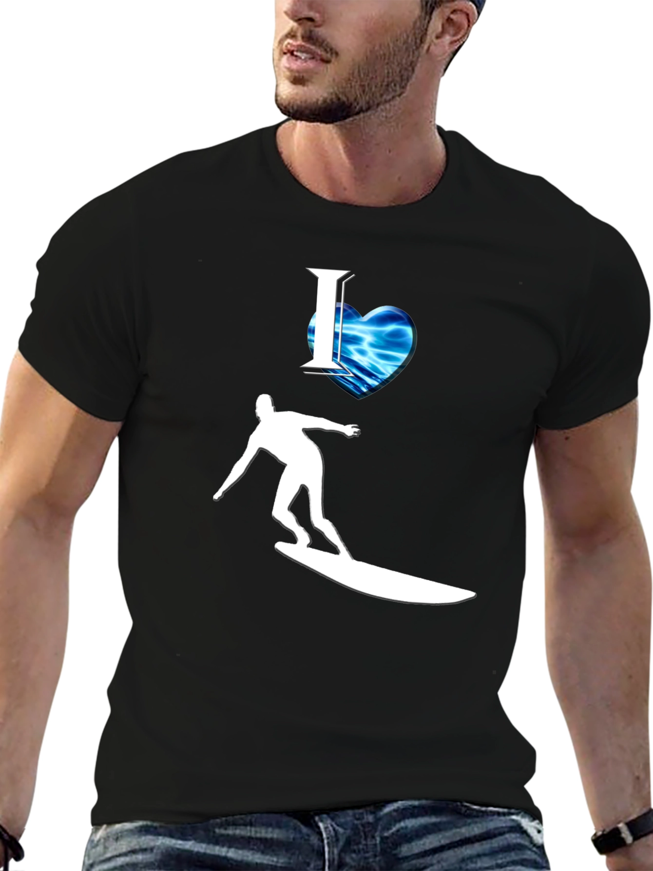 I Heart Surfing Graphic Tee - Cool Wave Design