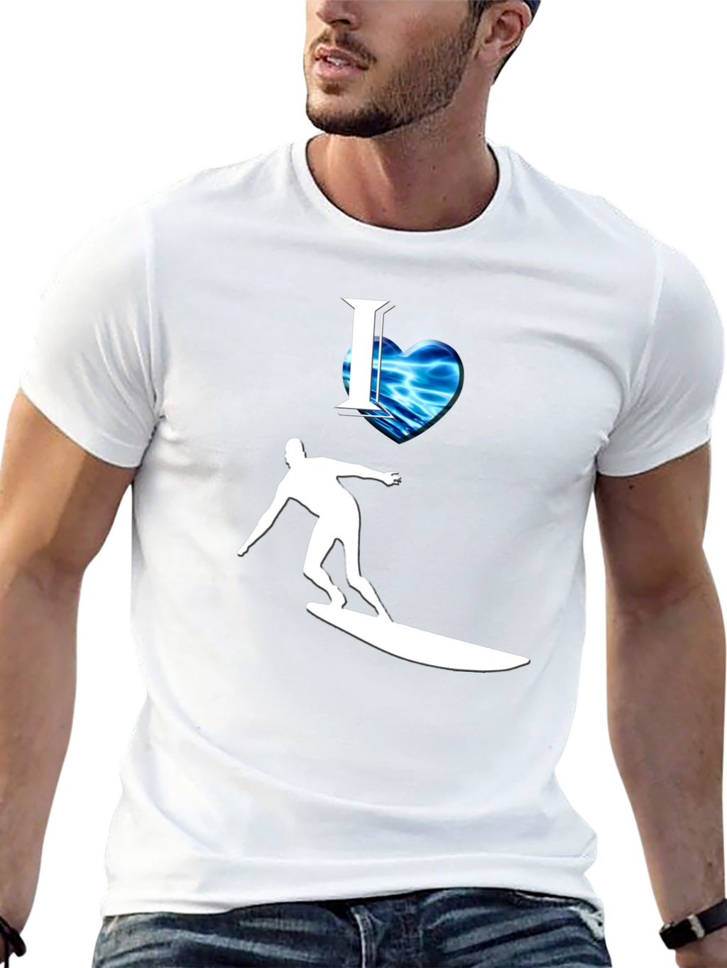I Heart Surfing Graphic Tee - Cool Wave Design