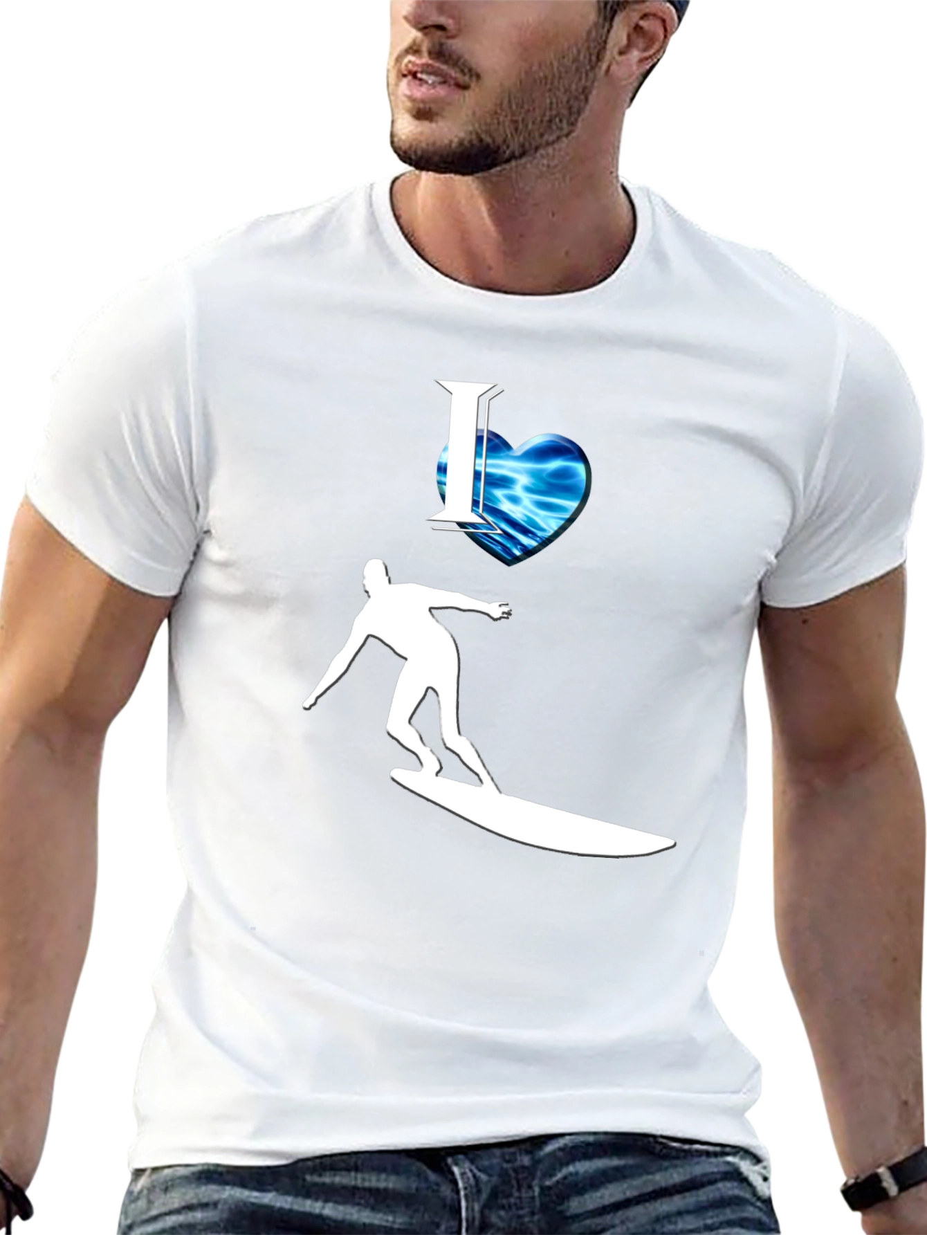 I Heart Surfing Graphic Tee - Cool Wave Design