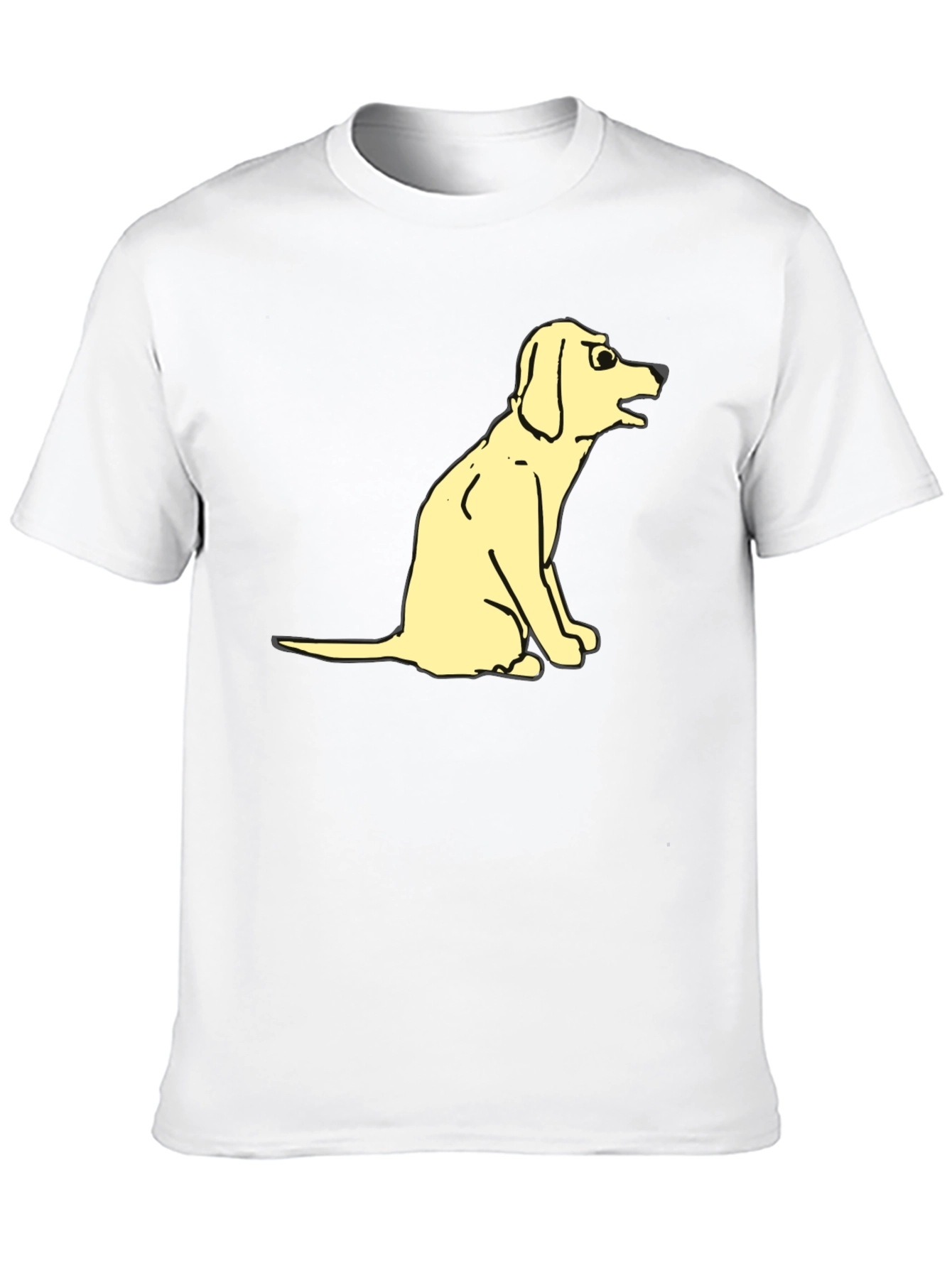 Funny Cartoon Dog Graphic Tee - Black