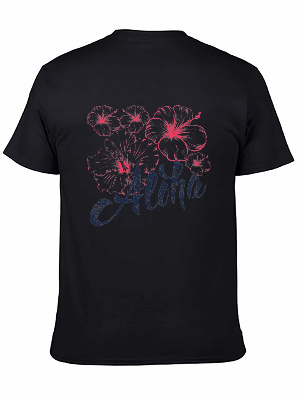 Aloha Hibiscus Graphic T-Shirt - Black