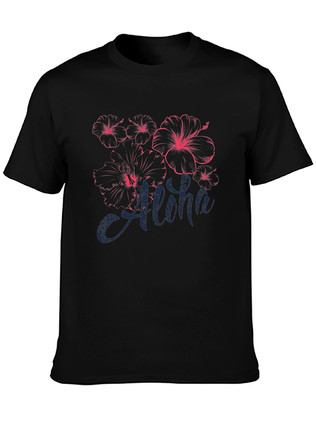 Aloha Hibiscus Graphic T-Shirt - Black