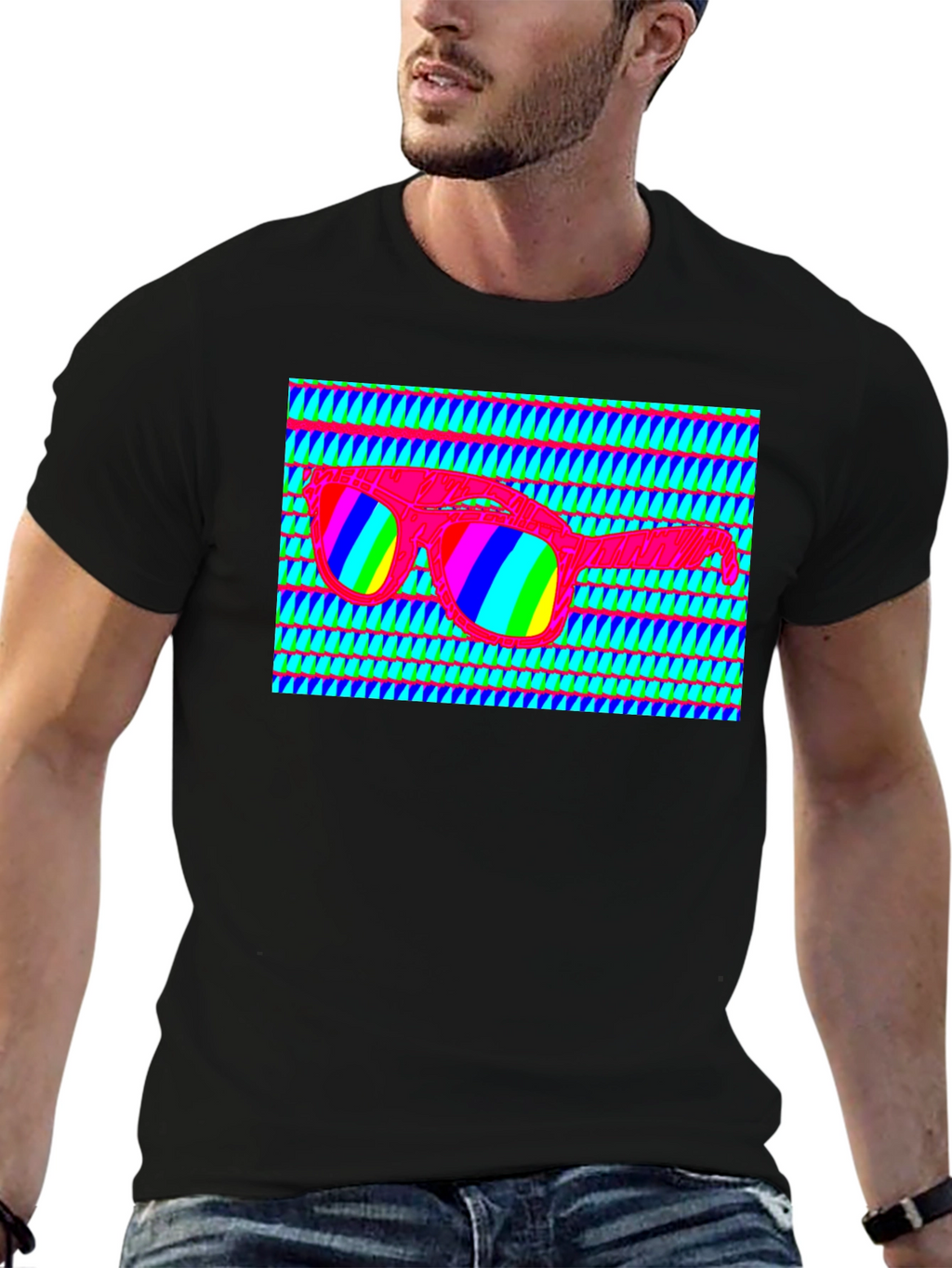 Retro Sunglasses Graphic T-Shirt - Vibrant Design