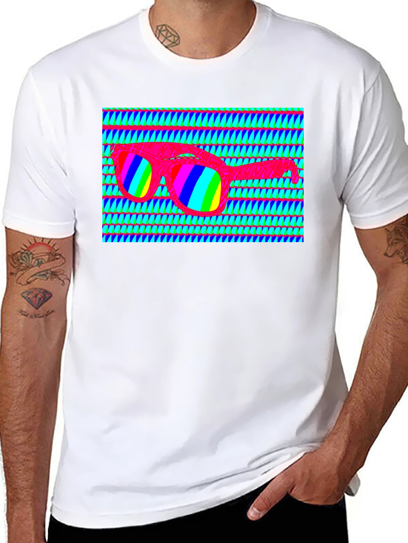 Retro Sunglasses Graphic T-Shirt - Vibrant Design