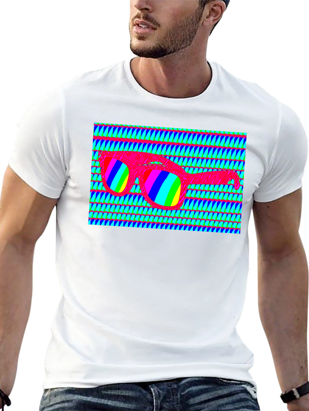 Retro Sunglasses Graphic T-Shirt - Vibrant Design
