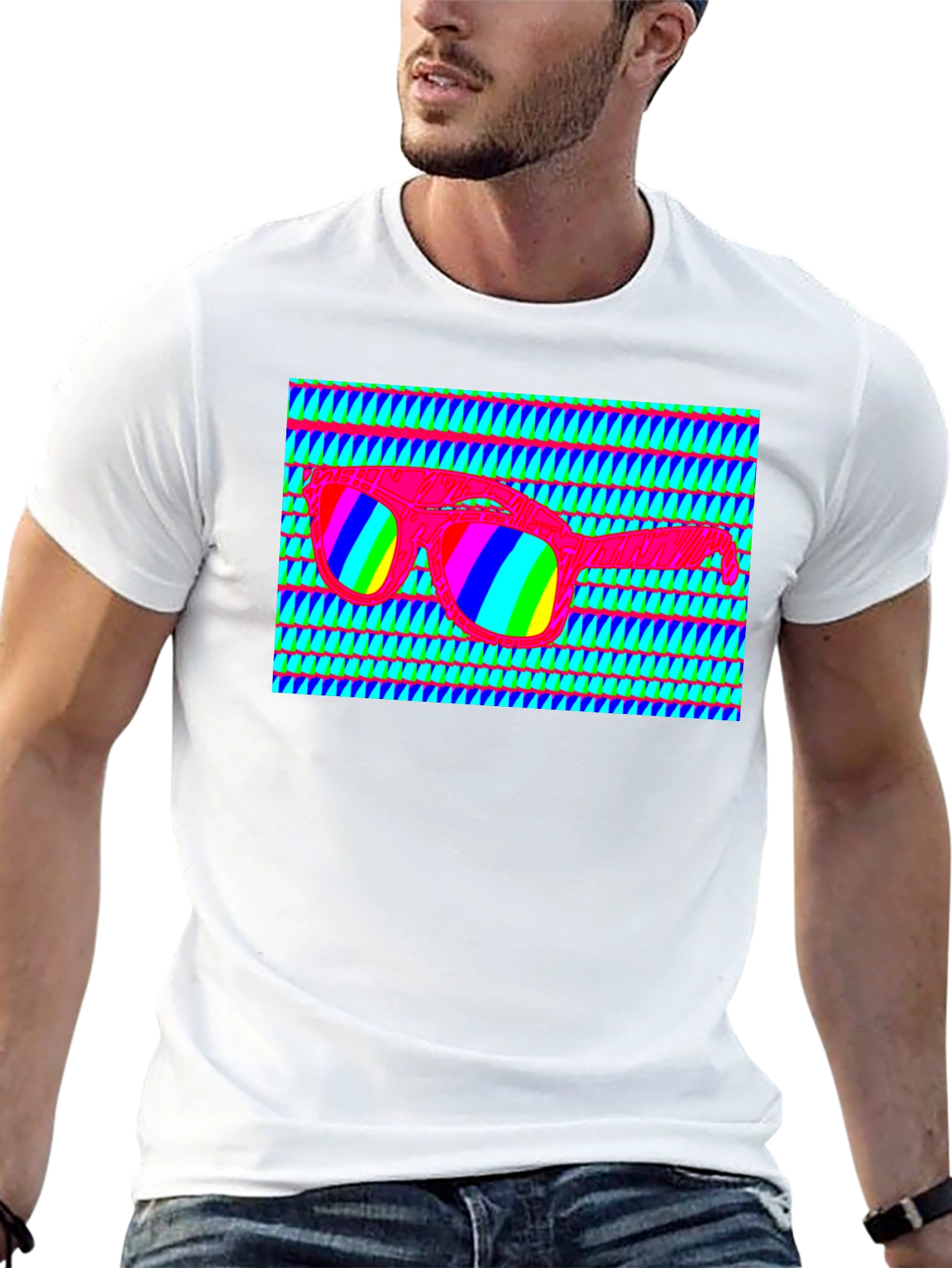 Retro Sunglasses Graphic T-Shirt - Vibrant Design