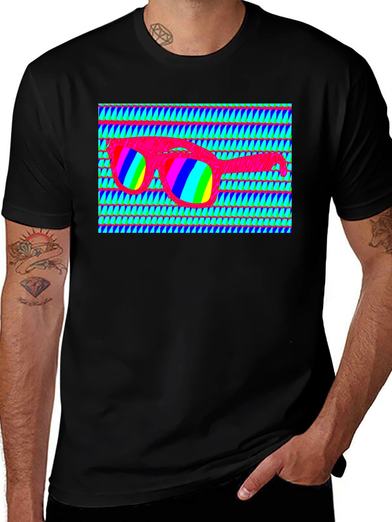 Retro Sunglasses Graphic T-Shirt - Vibrant Design