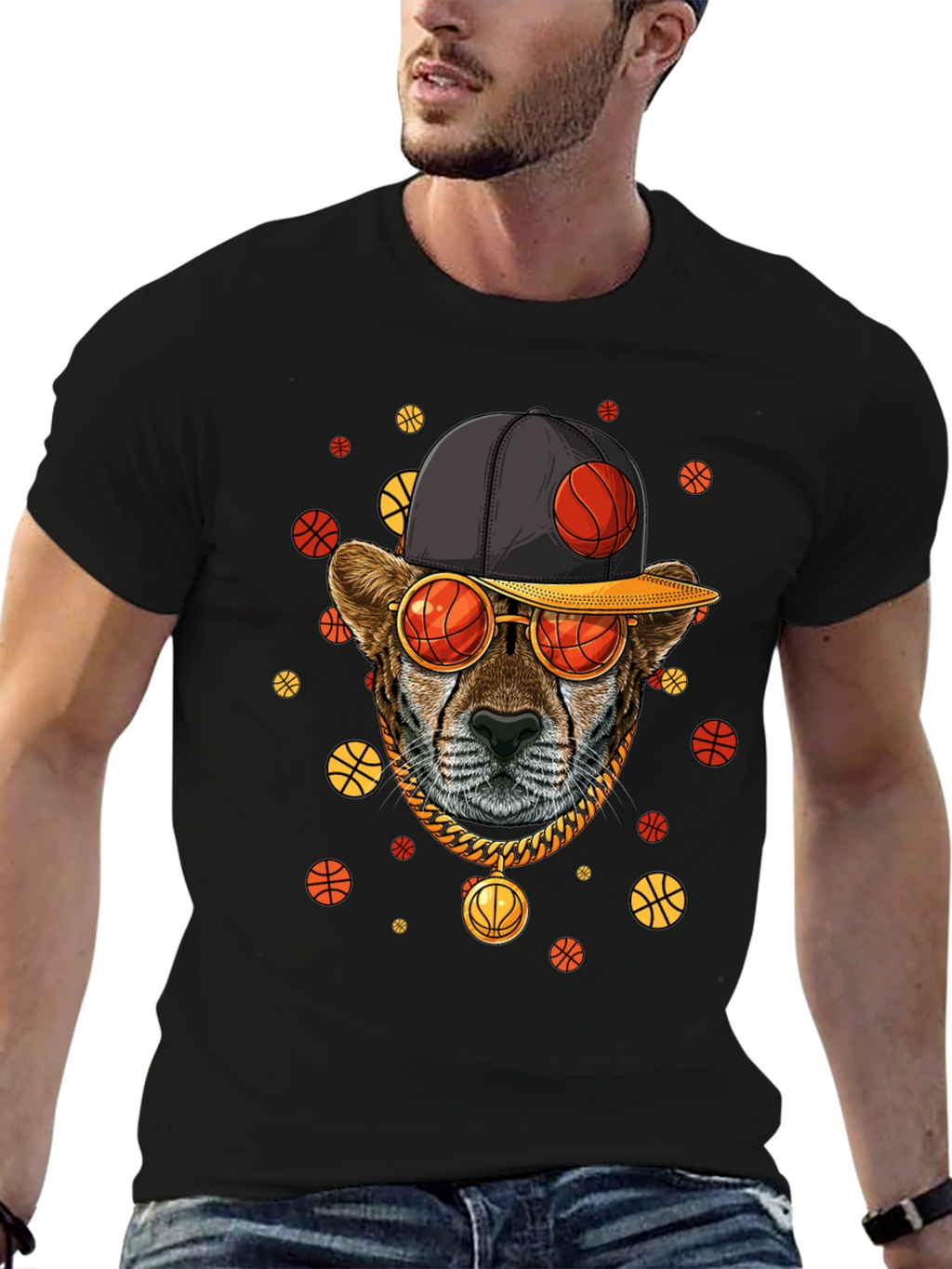 Basketball Cheetah Graphic Tee