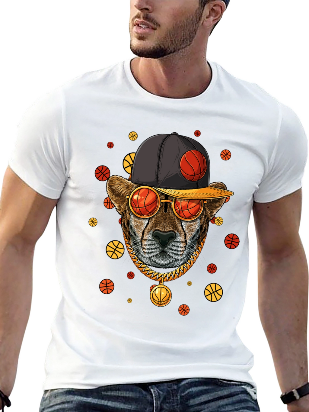 Basketball Cheetah Graphic Tee