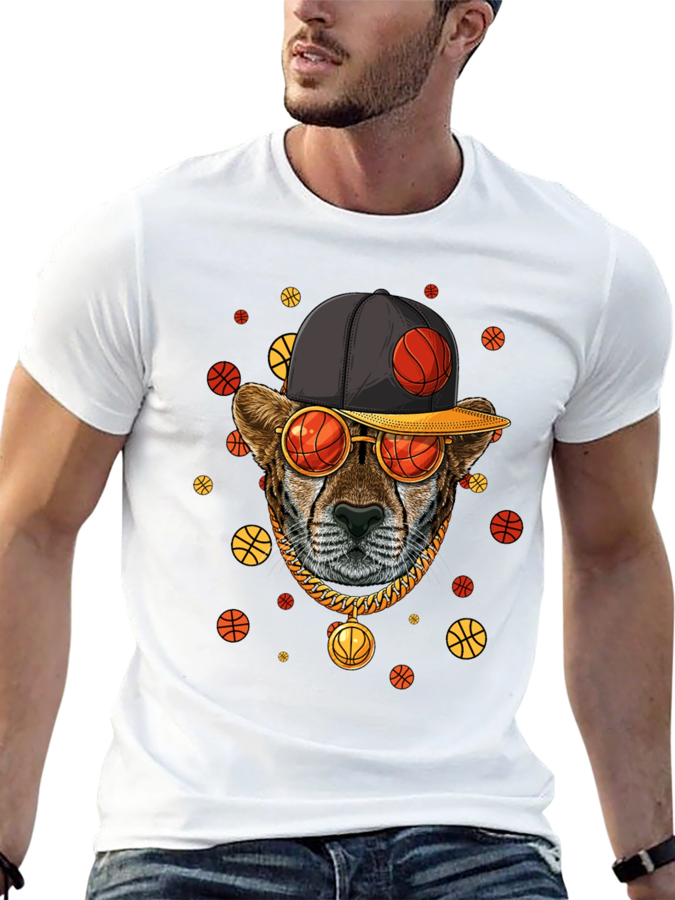 Basketball Cheetah Graphic Tee