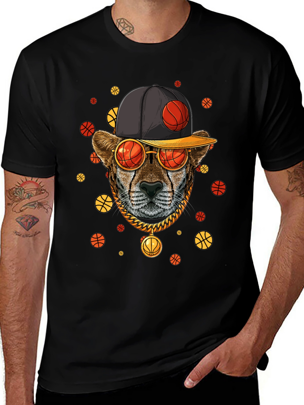 Basketball Cheetah Graphic Tee