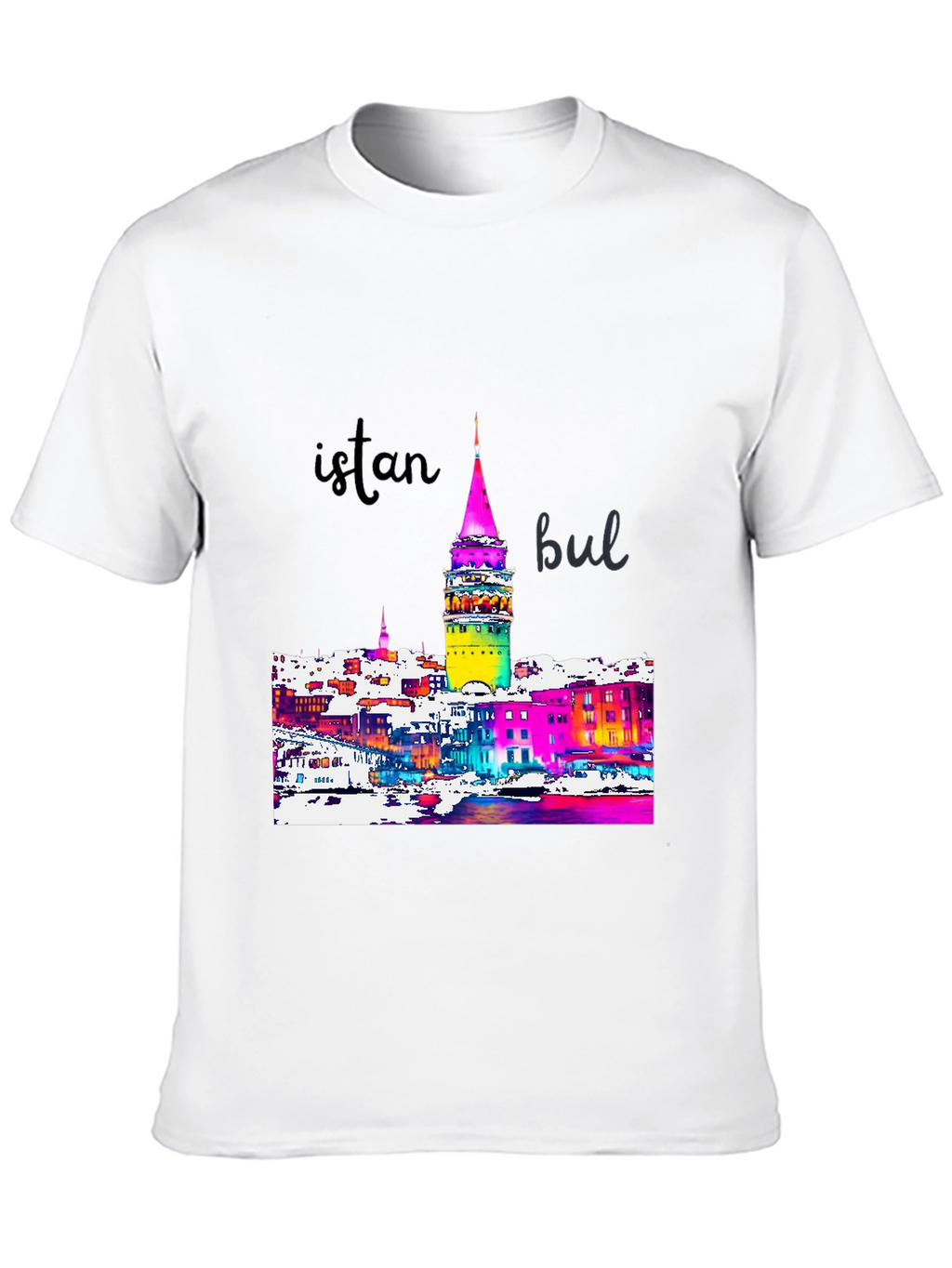 Istanbul Galata Tower Graphic Tee - Mens Black T-Shirt