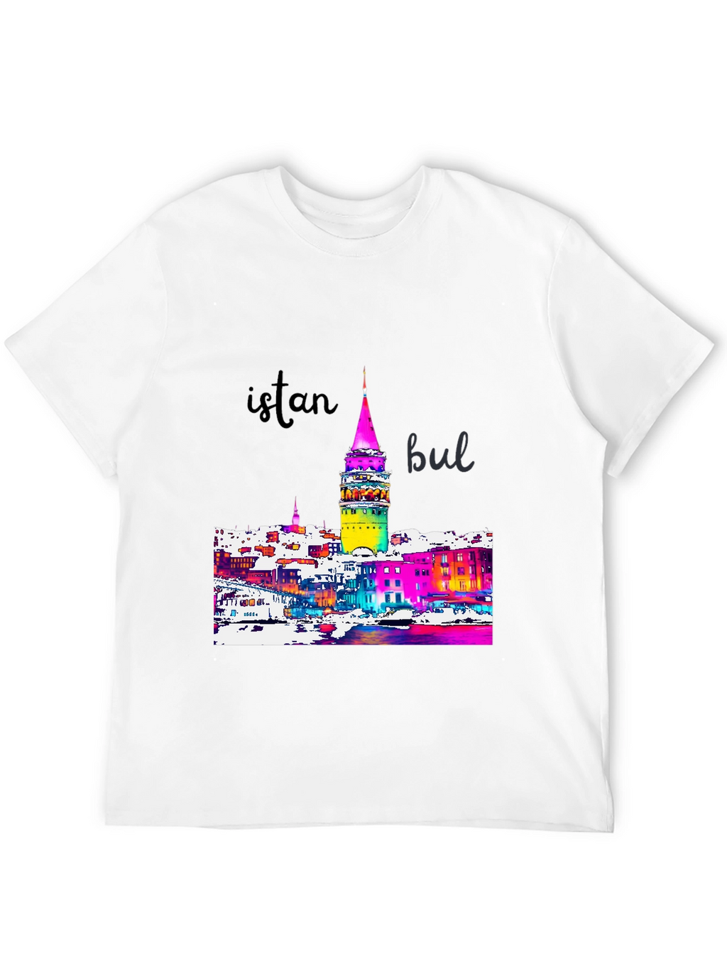 Istanbul Galata Tower Graphic Tee - Mens Black T-Shirt
