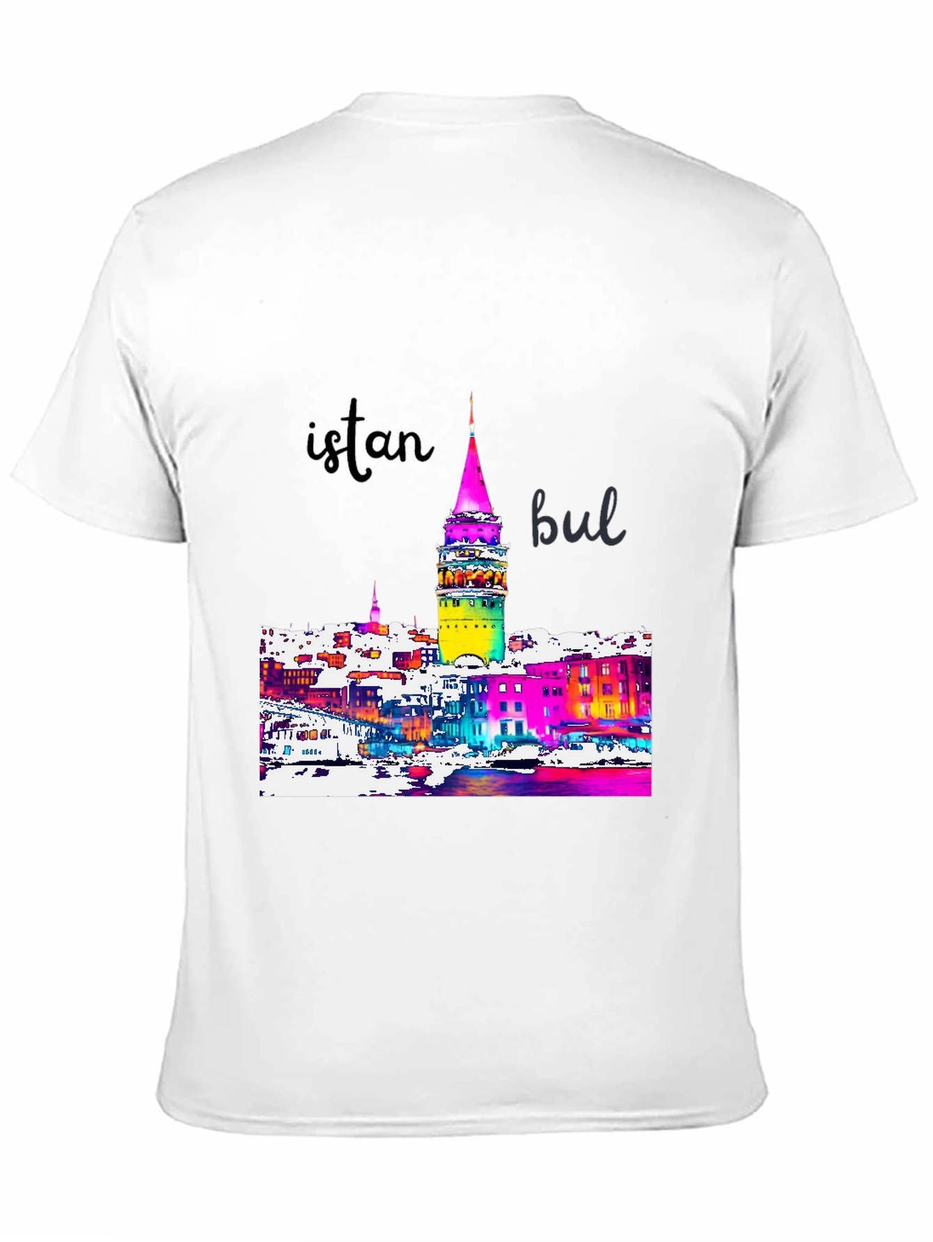Istanbul Galata Tower Graphic Tee - Mens Black T-Shirt