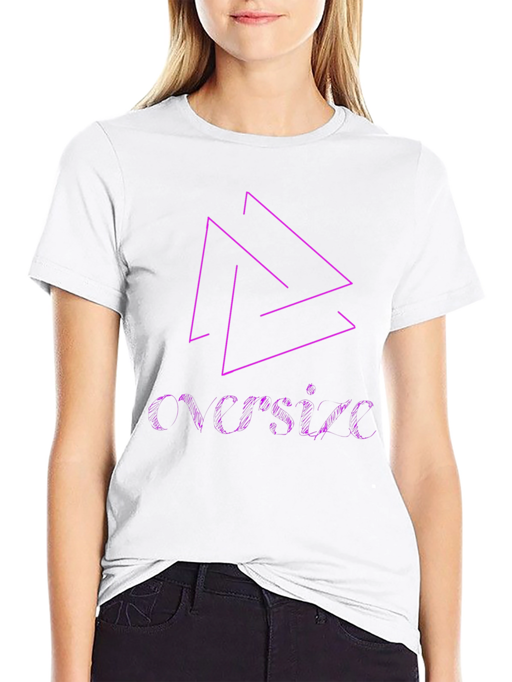 Black T-Shirt with Geometric & Text Design