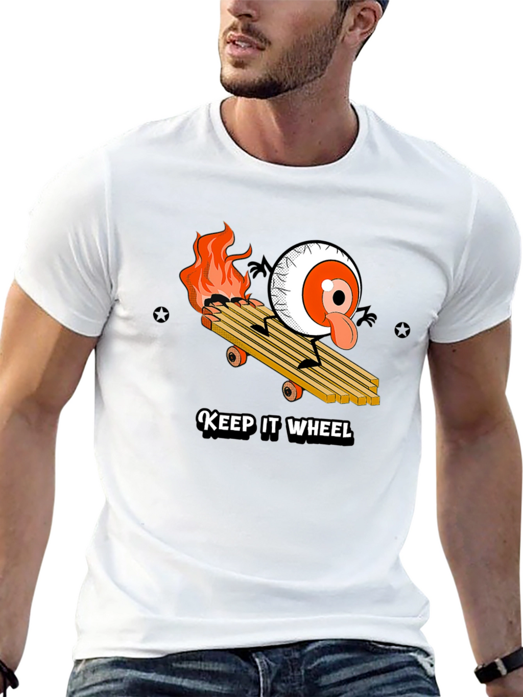 Keep It Wheel Eyeball Skateboard Graphic Tee