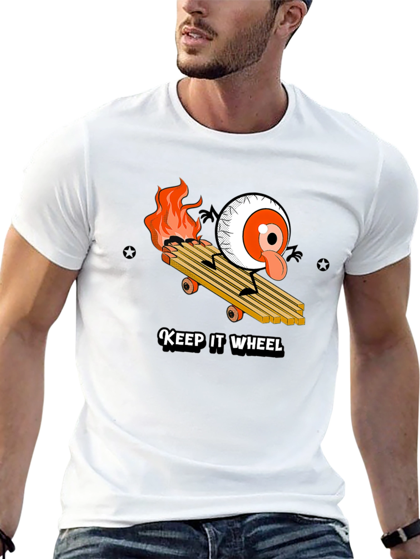 Keep It Wheel Eyeball Skateboard Graphic Tee
