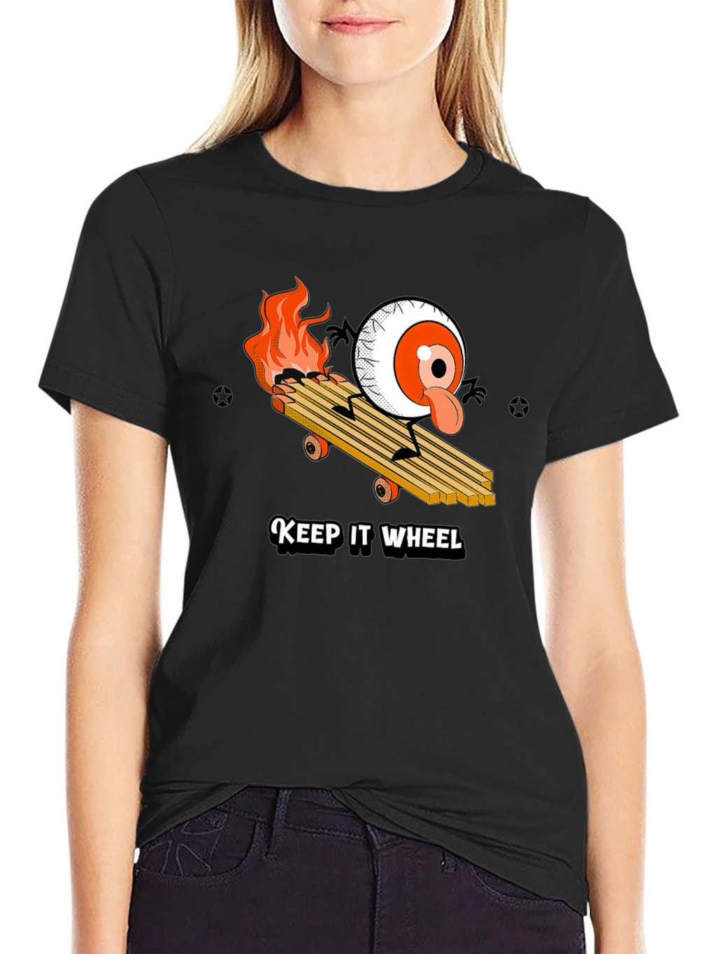 Keep It Wheel Eyeball Skateboard Graphic Tee