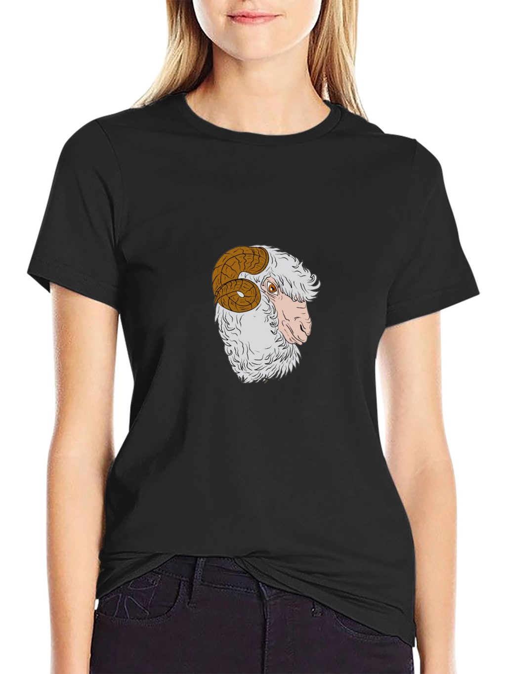 Ram Graphic Tee - Stylish Black Cotton T-Shirt