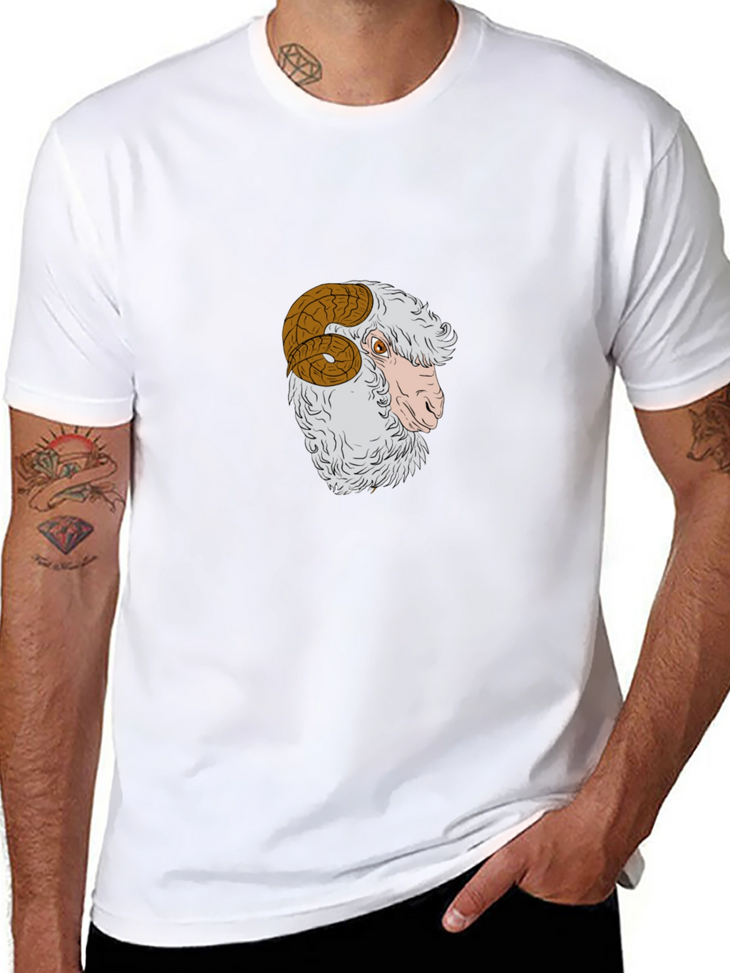 Ram Graphic Tee - Stylish Black Cotton T-Shirt