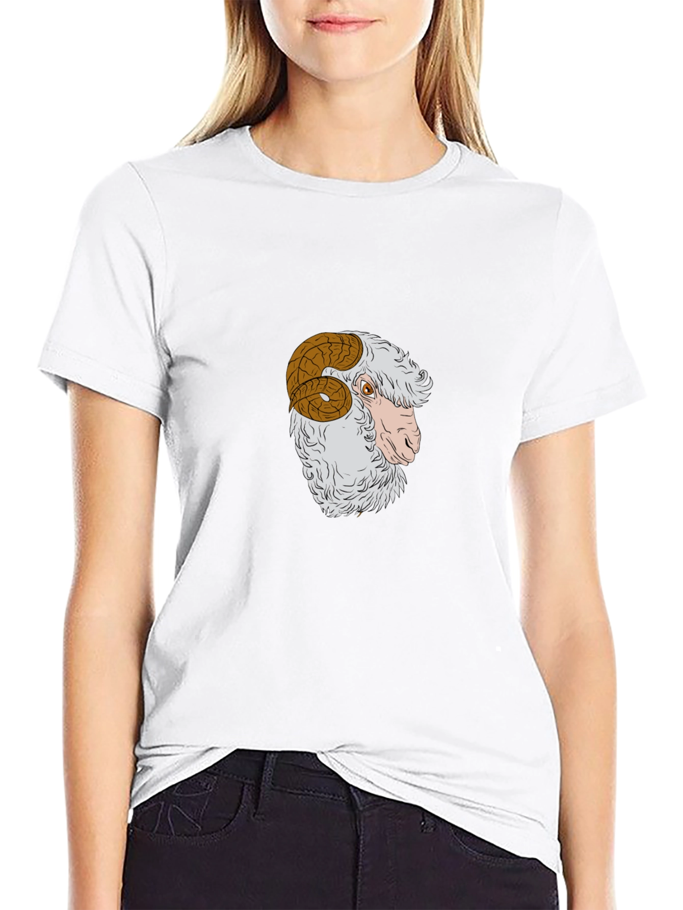 Ram Graphic Tee - Stylish Black Cotton T-Shirt
