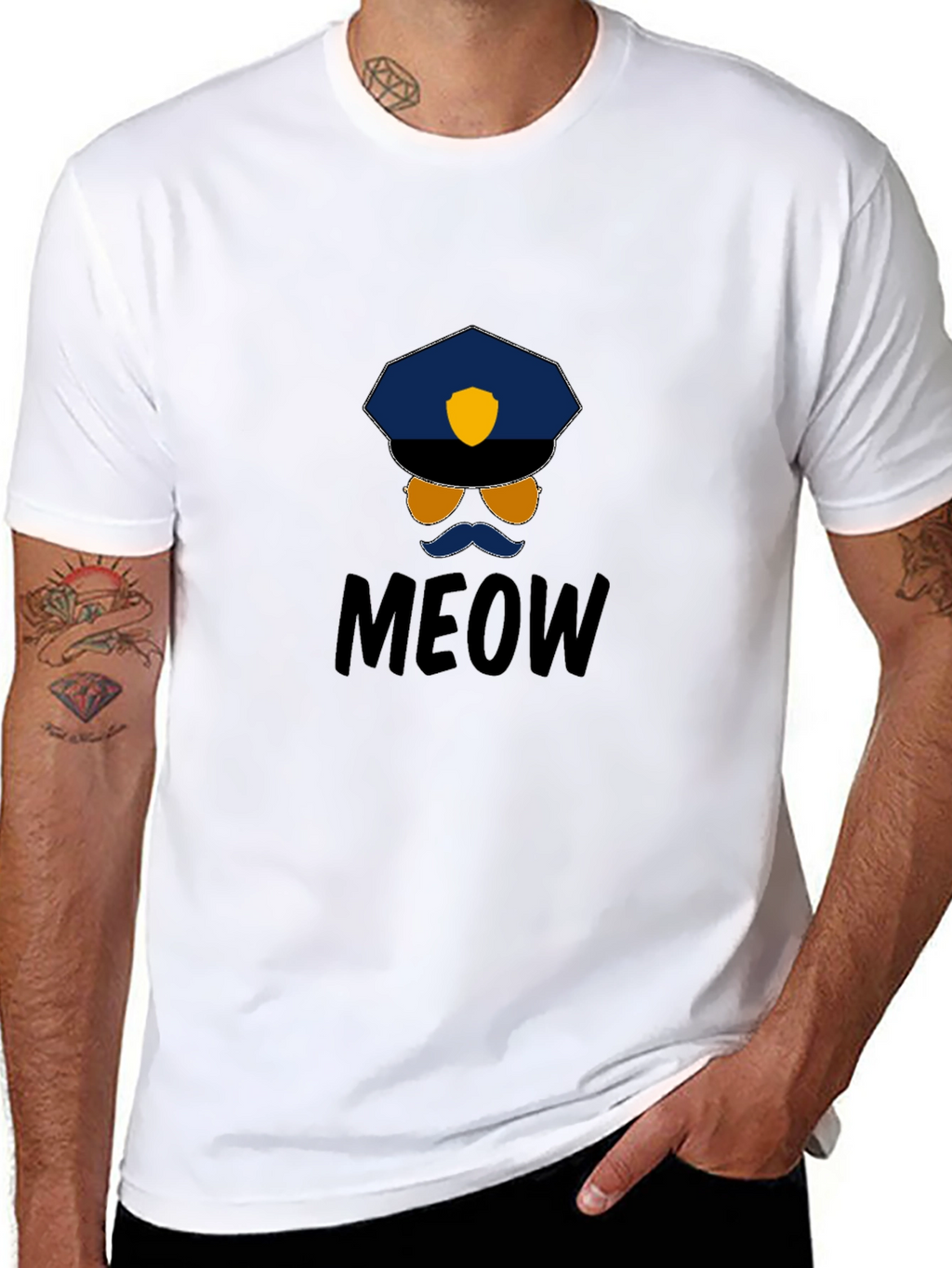 Meow Cop T-Shirt: Humorous Graphic Tee