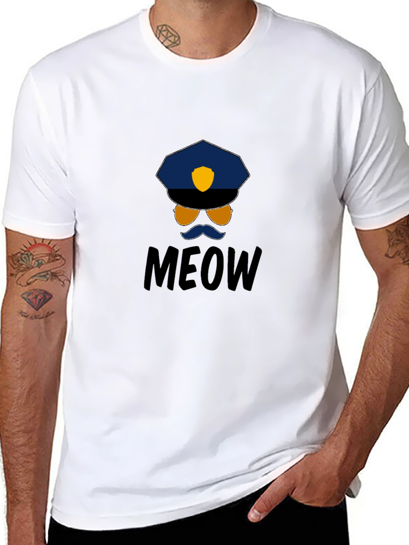Meow Cop T-Shirt: Humorous Graphic Tee