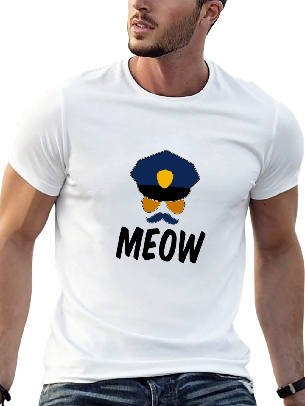 Meow Cop T-Shirt: Humorous Graphic Tee