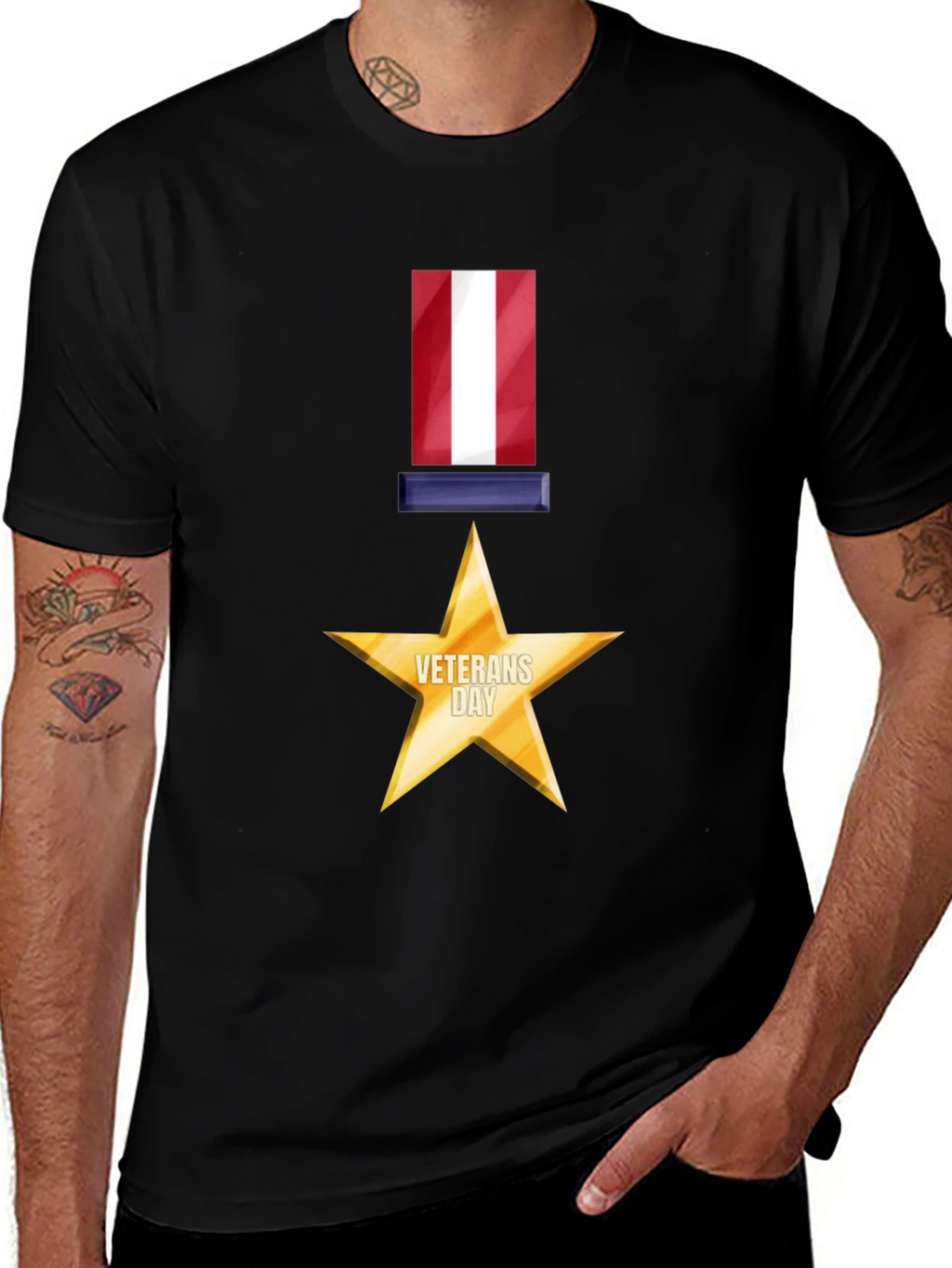 Veterans Day Star Graphic T-Shirt