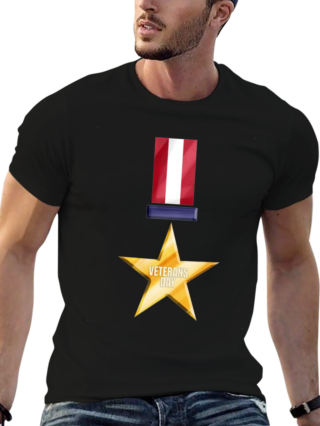 Veterans Day Star Graphic T-Shirt