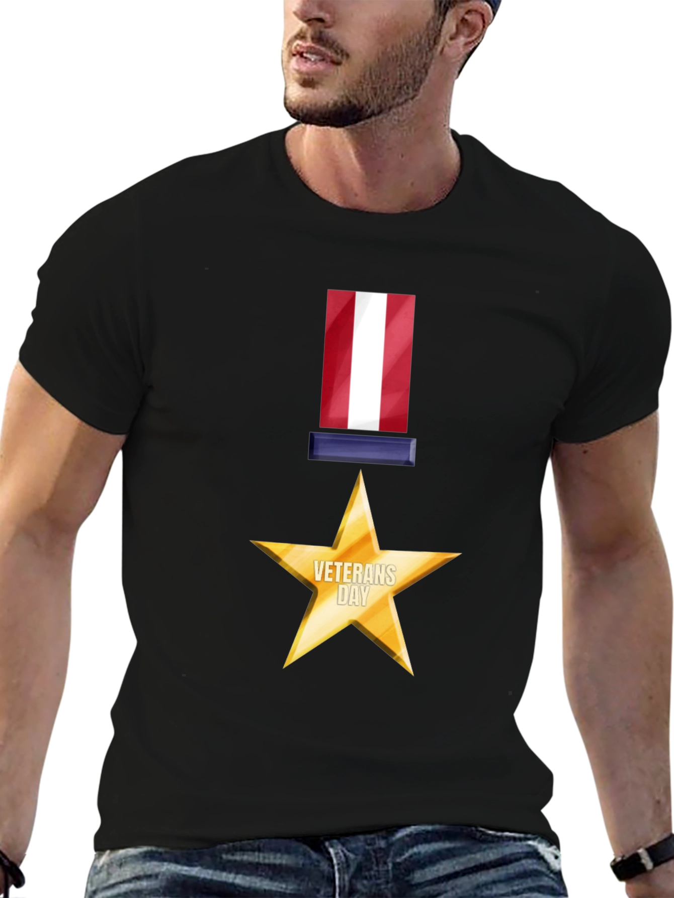 Veterans Day Star Graphic T-Shirt
