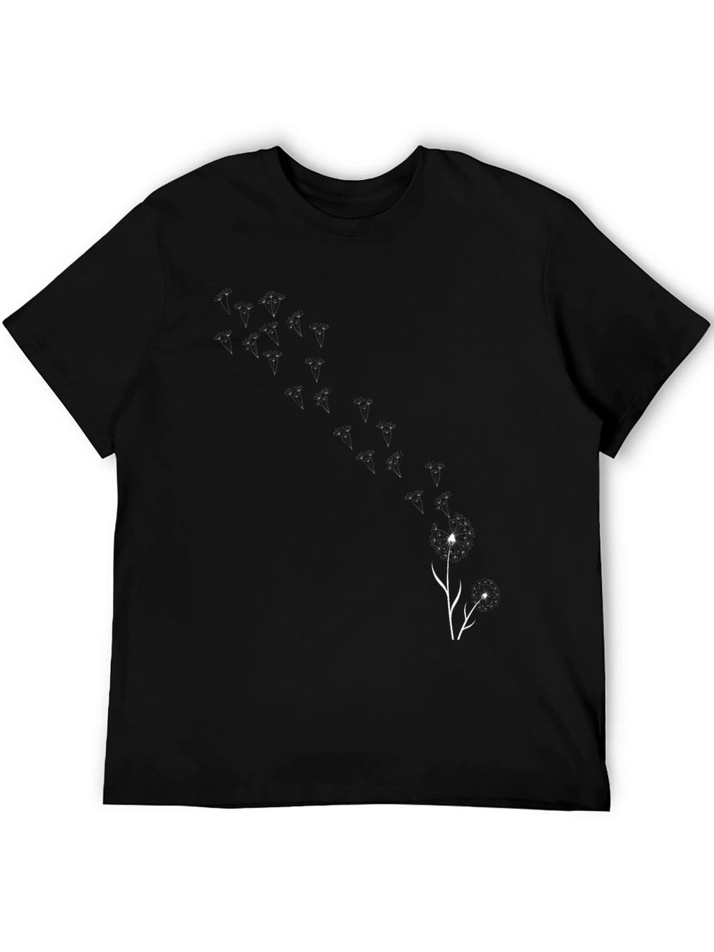 Black Dandelion Wishes T-Shirt - Trendy Graphic Tee