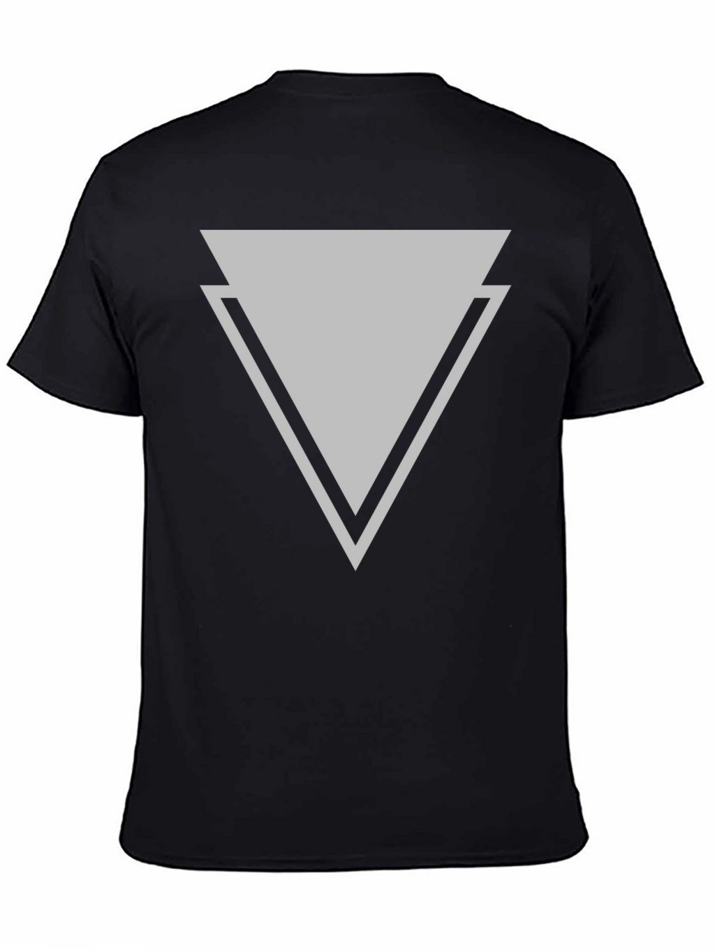 Modern Triangle Graphic Tee - Casual Black T-Shirt
