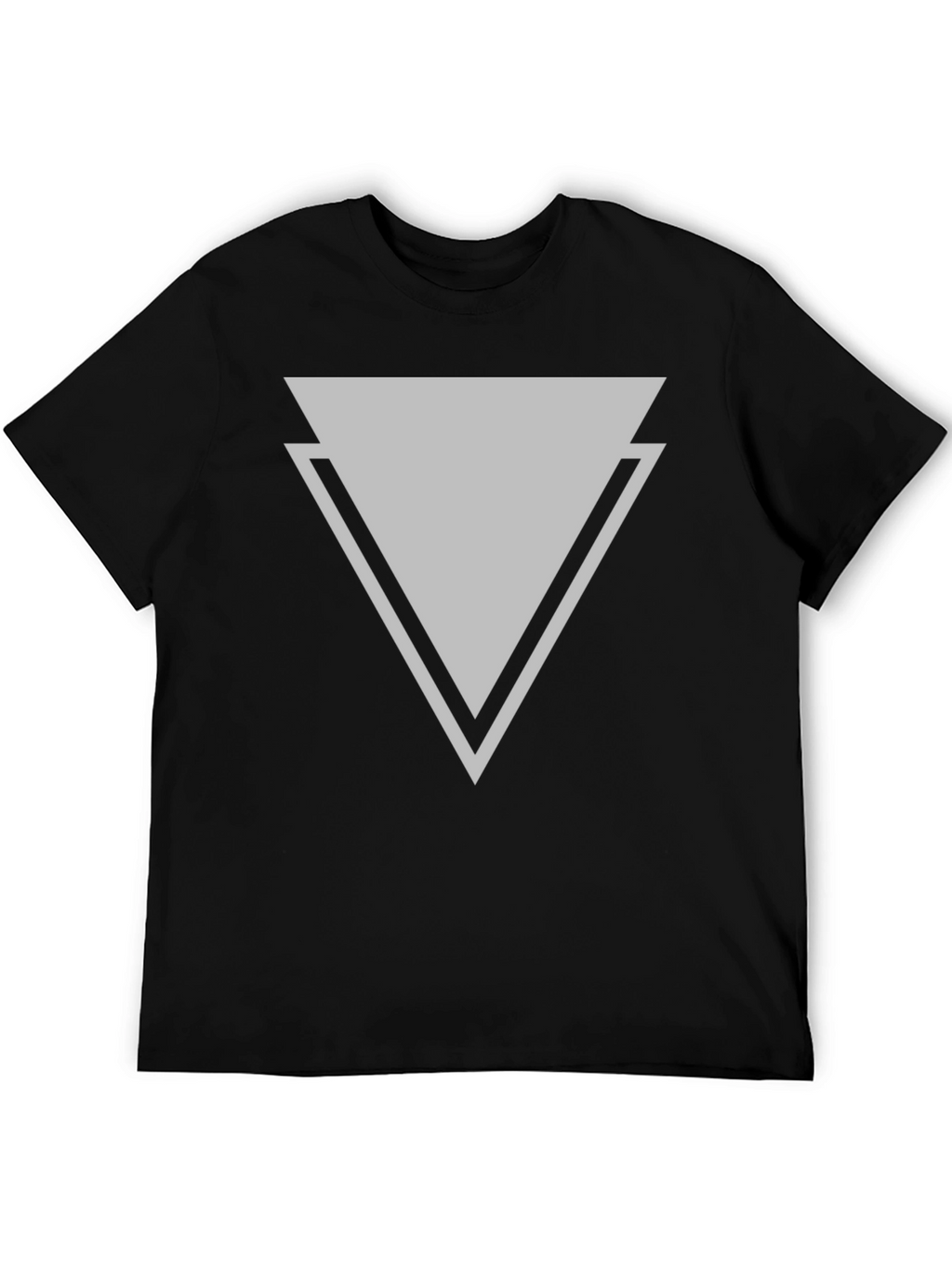 Modern Triangle Graphic Tee - Casual Black T-Shirt
