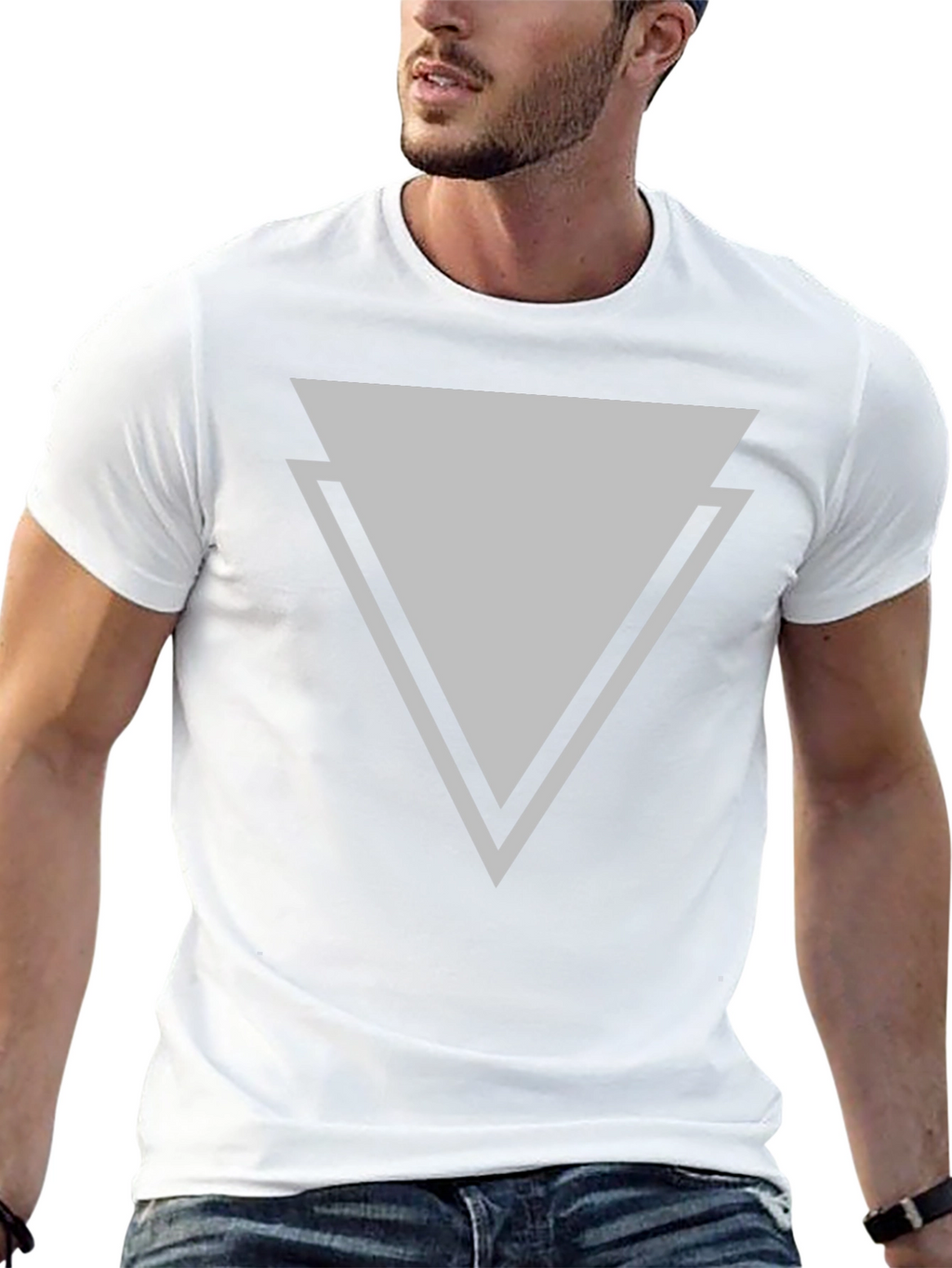 Modern Triangle Graphic Tee - Casual Black T-Shirt