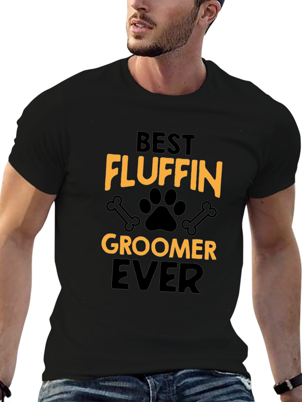 Best Fluffin Groomer Ever Black T-Shirt