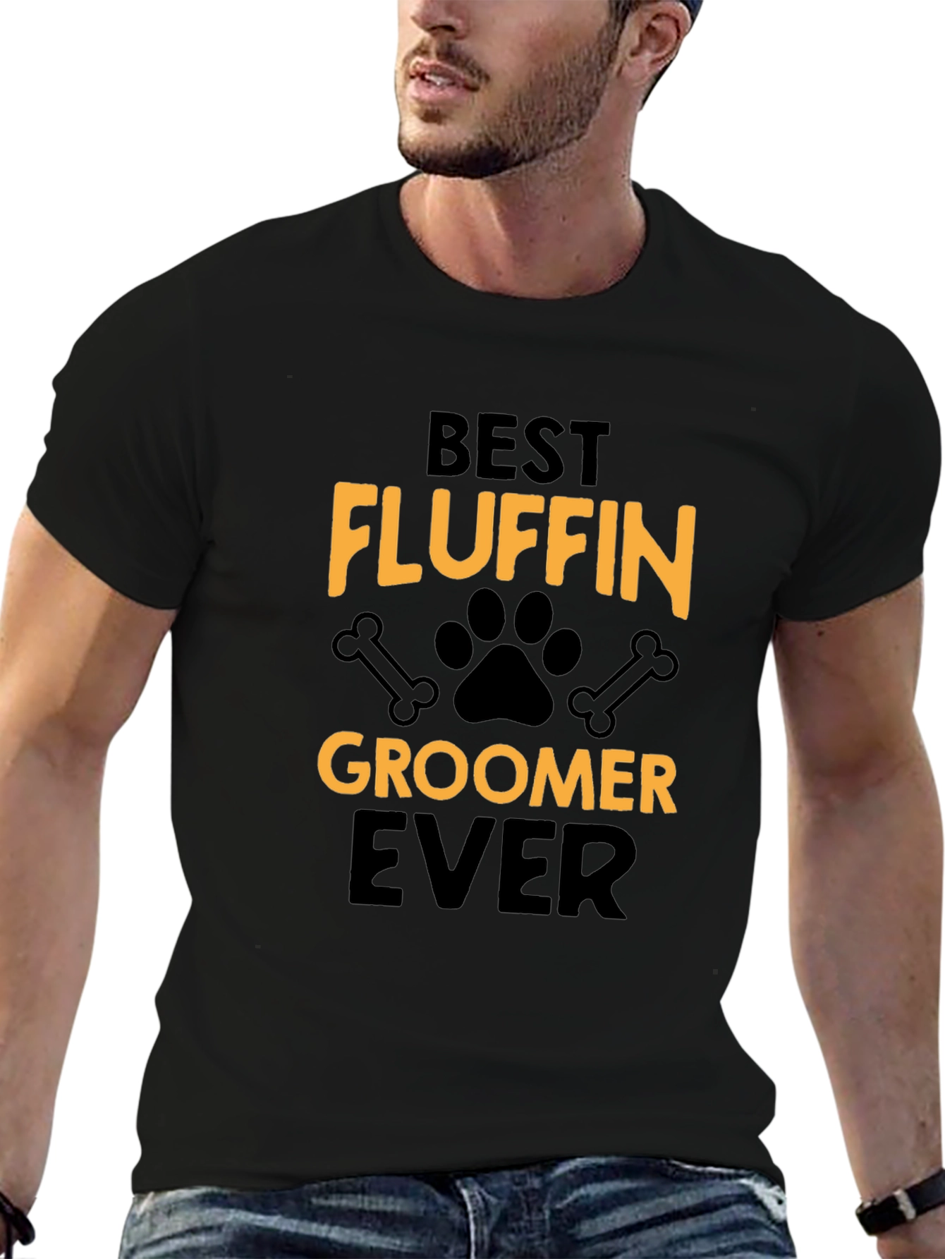 Best Fluffin Groomer Ever Black T-Shirt