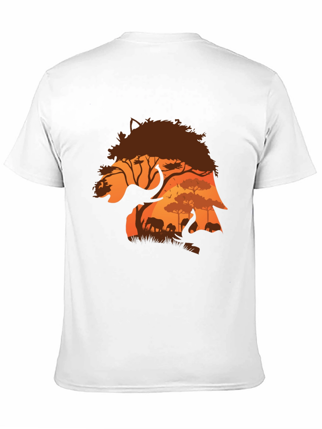 African Safari Elephant Silhouette Mens T-Shirt