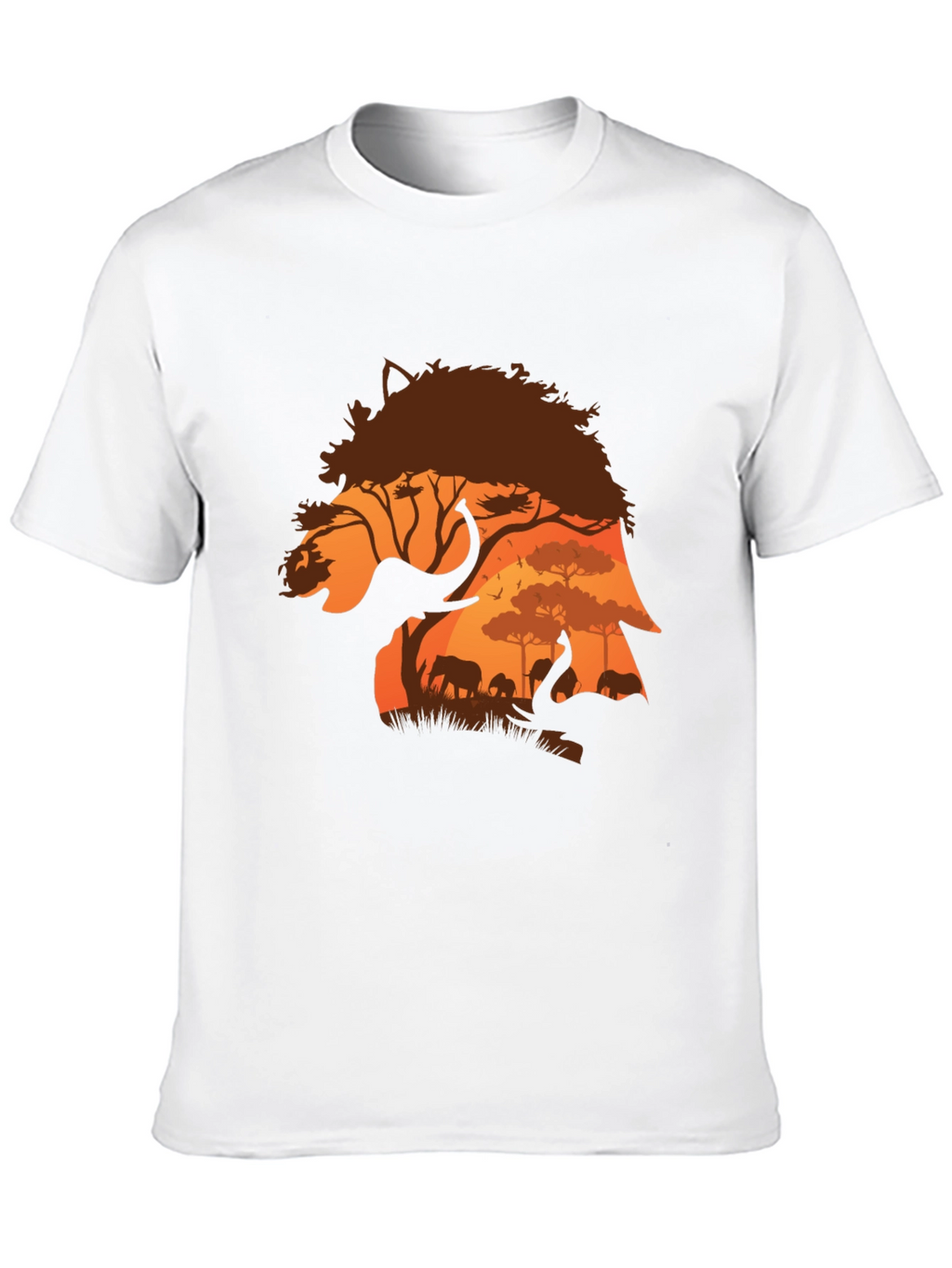 African Safari Elephant Silhouette Mens T-Shirt