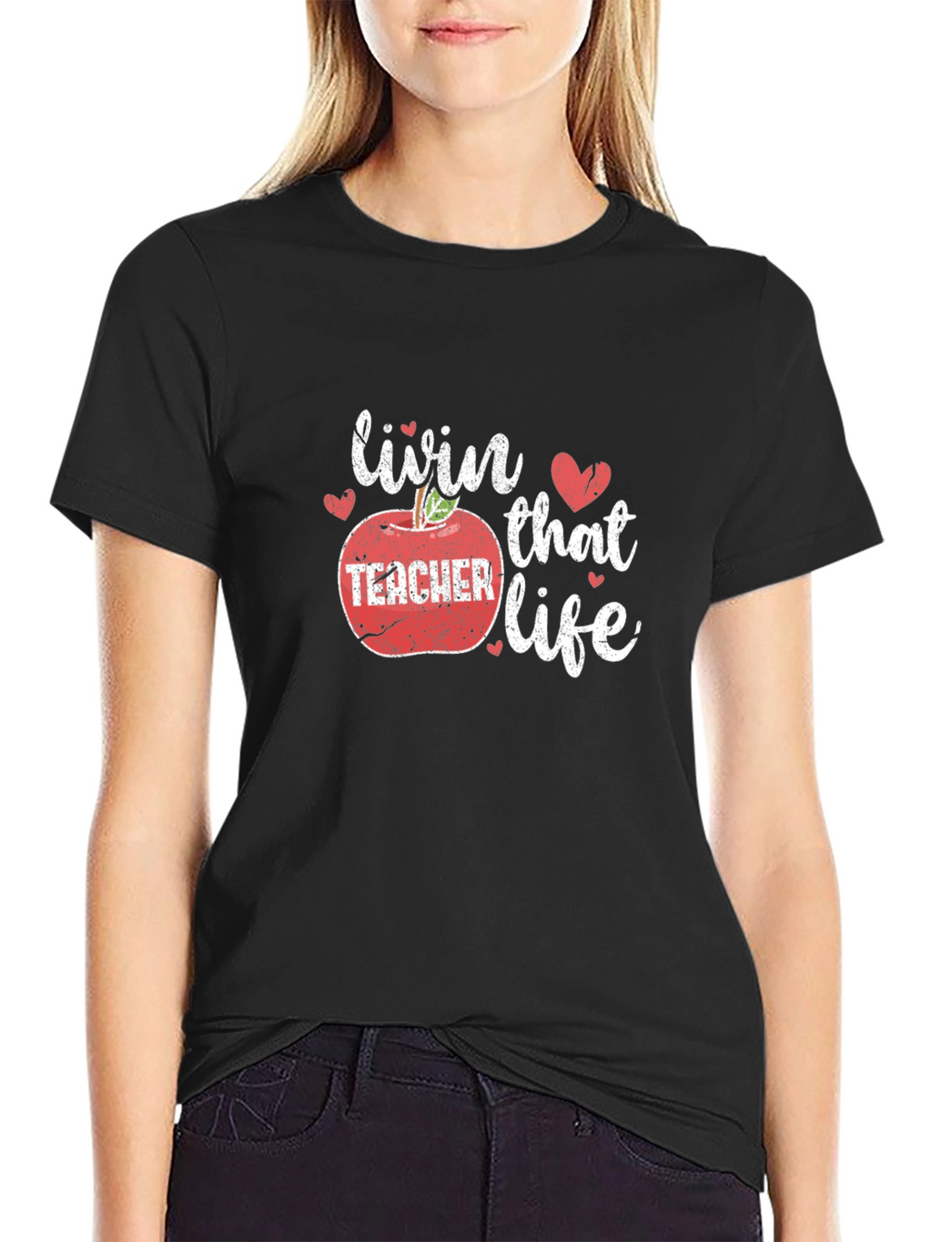 Livin That Teacher Life Graphic Tee - Black