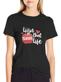 Livin That Teacher Life Graphic Tee - Black