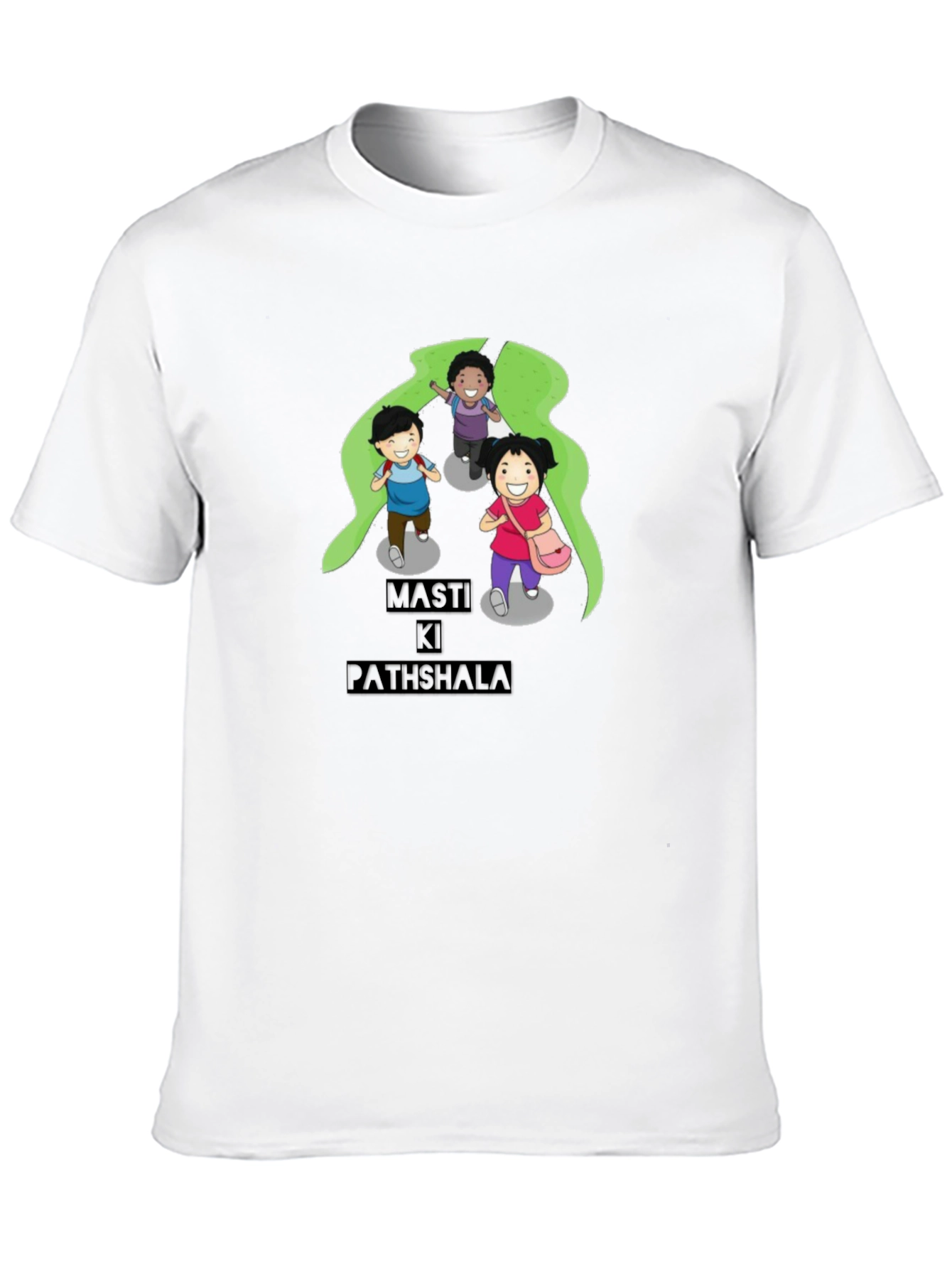 Black T-Shirt with Playful Cartoon Print