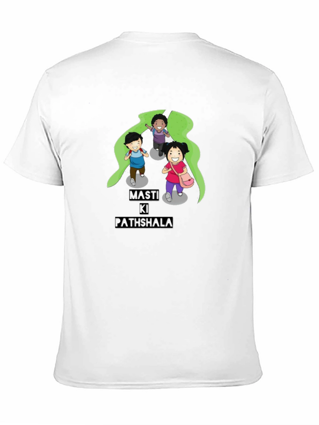 Black T-Shirt with Playful Cartoon Print