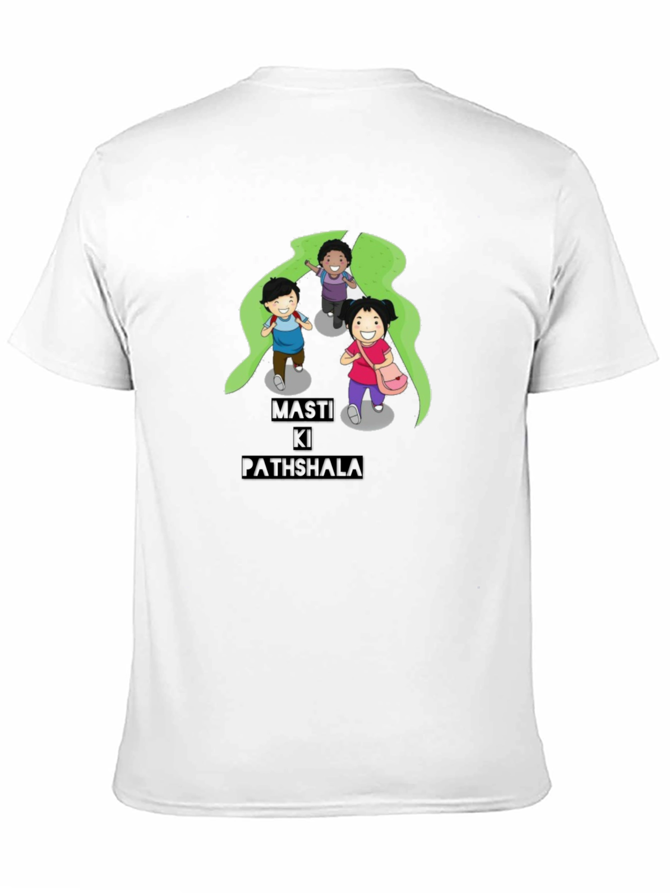 Black T-Shirt with Playful Cartoon Print