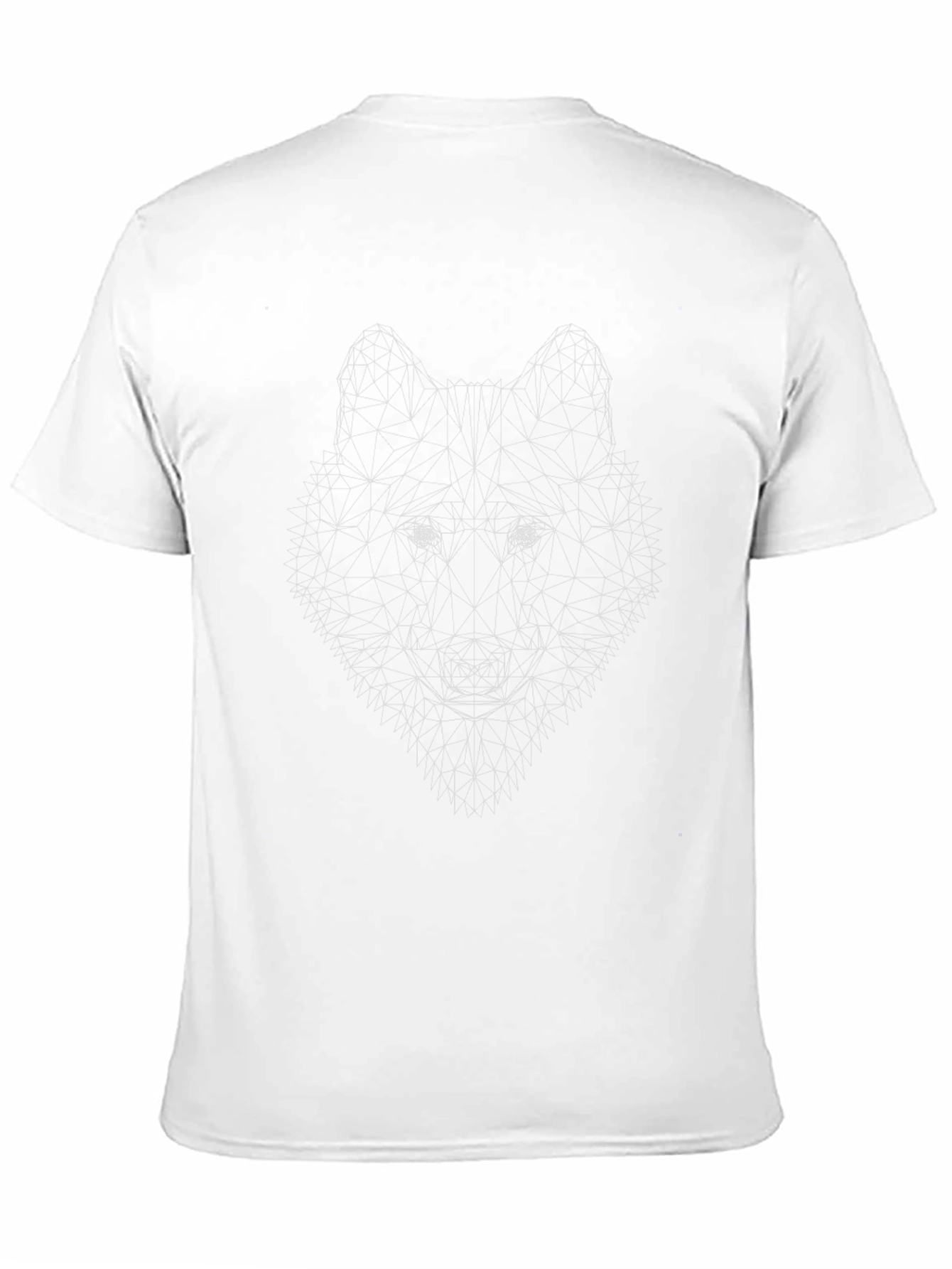 Geometric Wolf Graphic Black T-Shirt