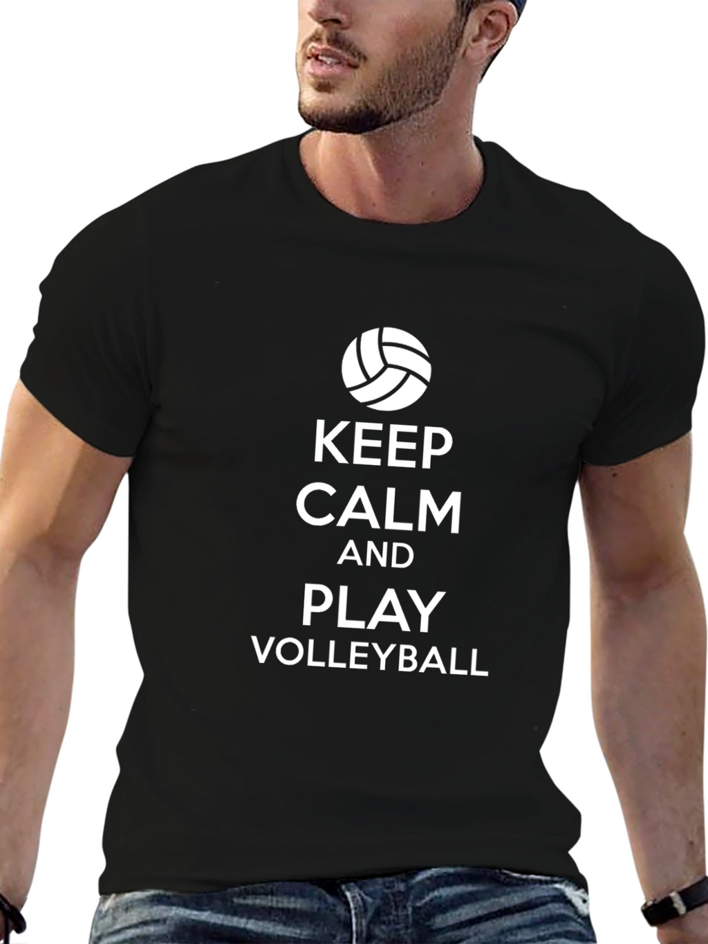 Keep Calm and Play Volleyball Graphic Tee